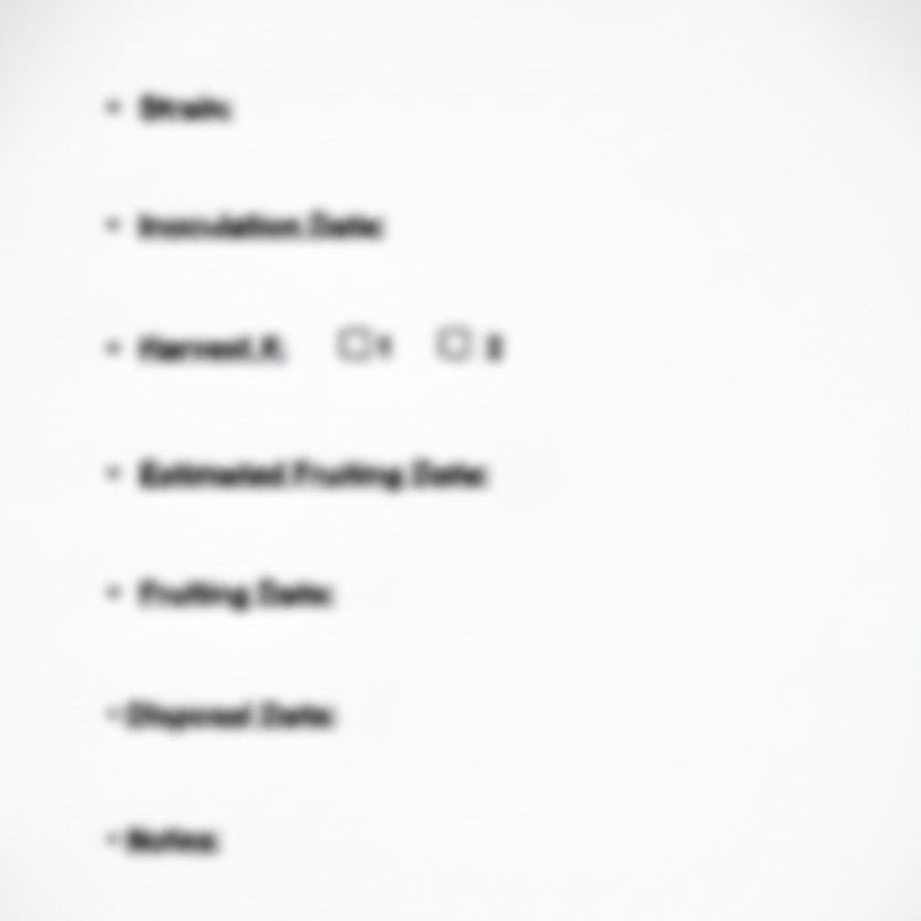 Fruiting Chamber Cycle Tracking Sheet